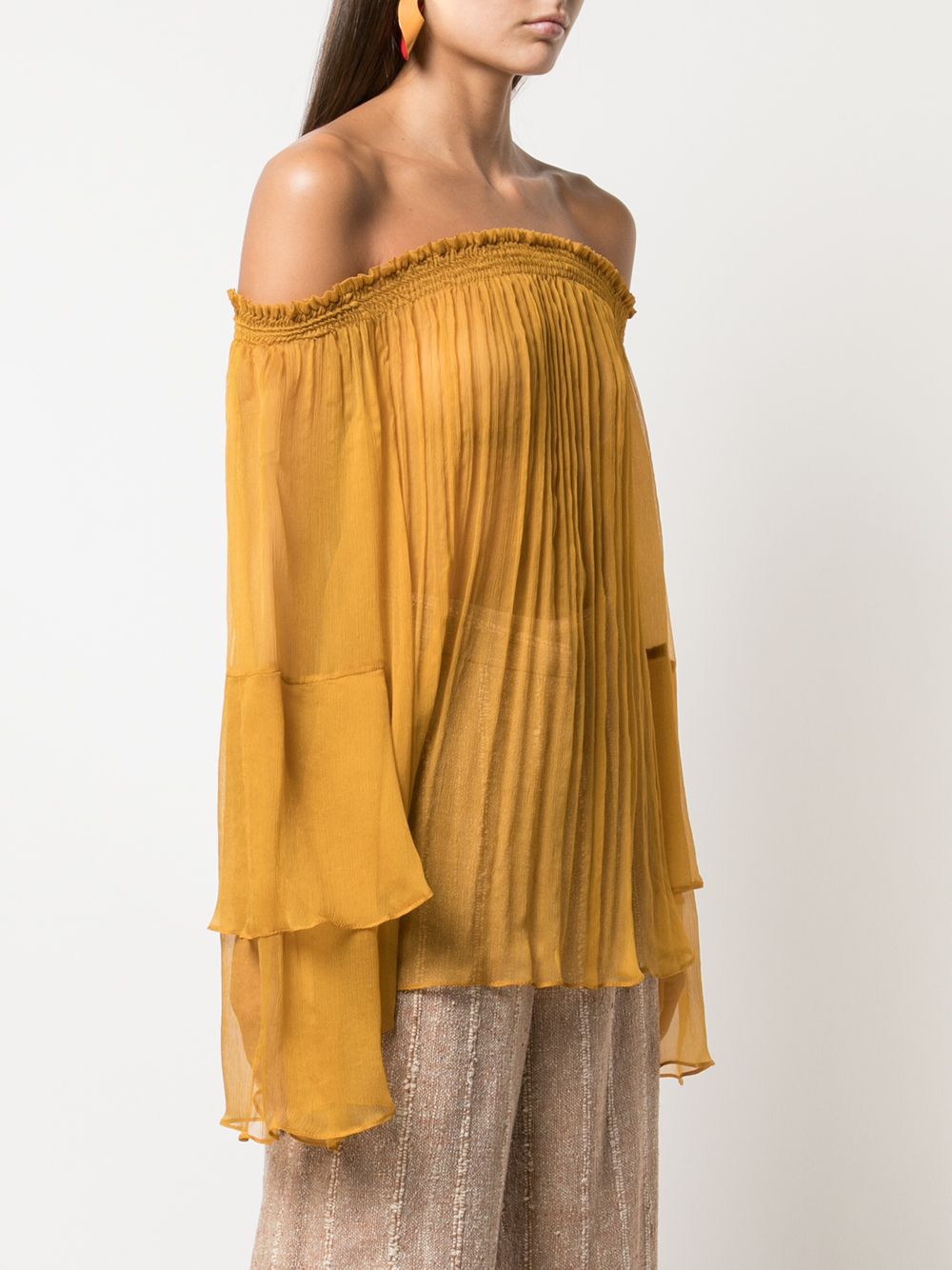 Shop Voz Cascade Blouse In Yellow