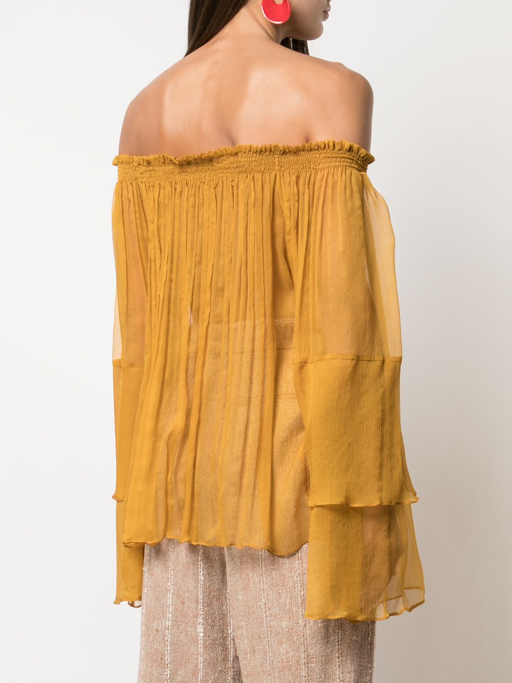 Shop Voz Cascade Blouse In Yellow