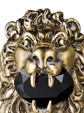 gucci lion ring black