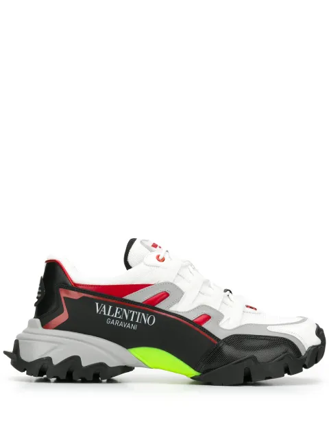 Click to view more detailed imagery on our partner's website Valentino Fabric And Leather Climbers Trainer Man White Calfskin 100%, Textile Fibres 46