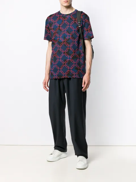 valentino grid t shirt