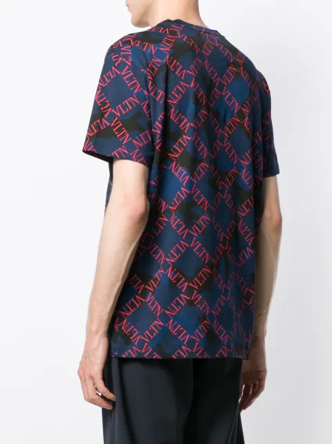 valentino grid t shirt