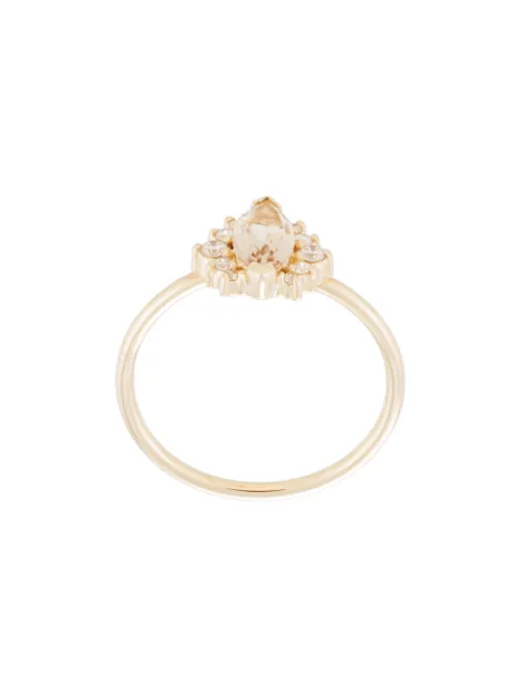Natalie Marie 14kt yellow gold Amelie quartz and diamond ring