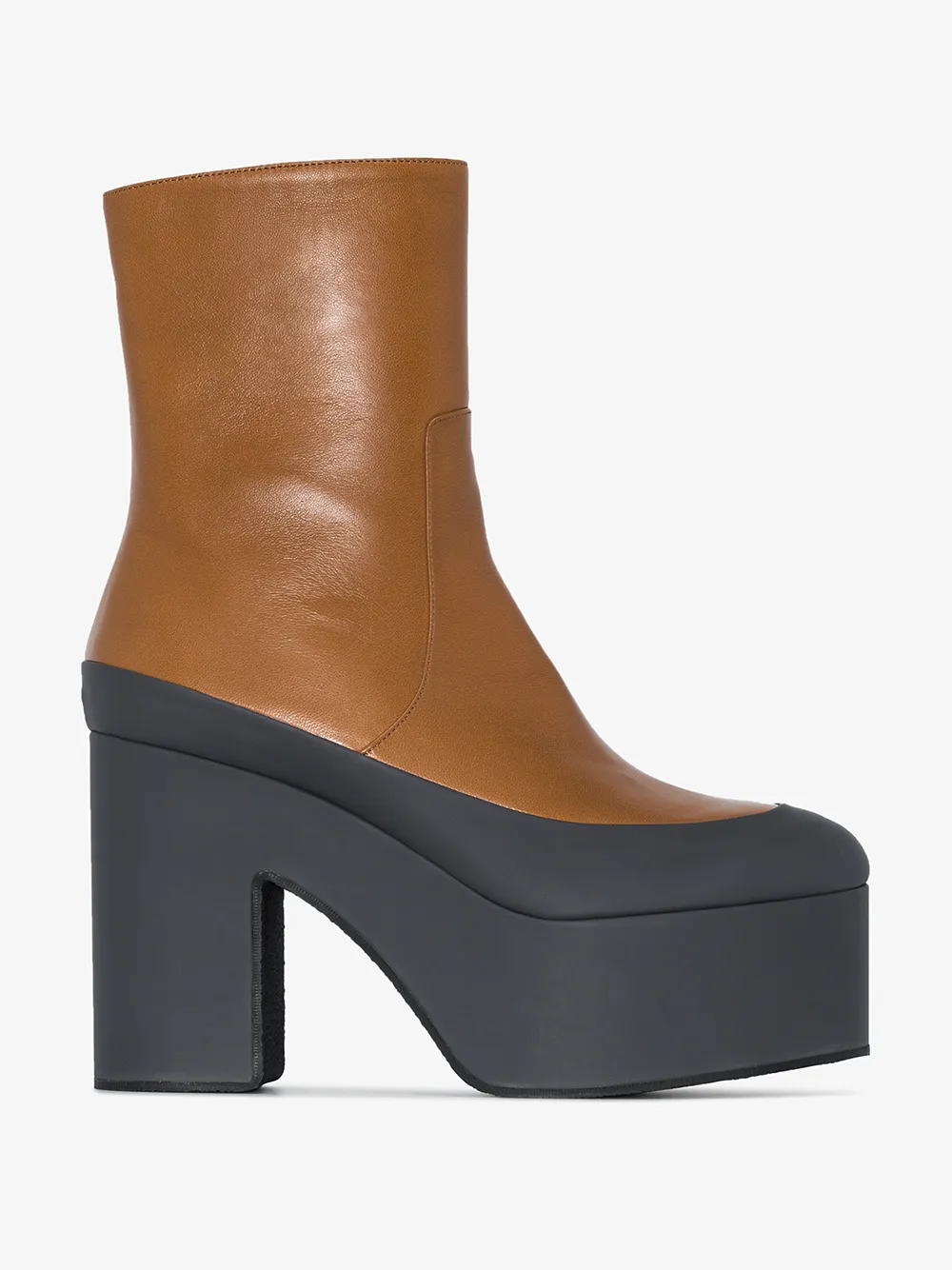 dries van noten leather platform ankle boots