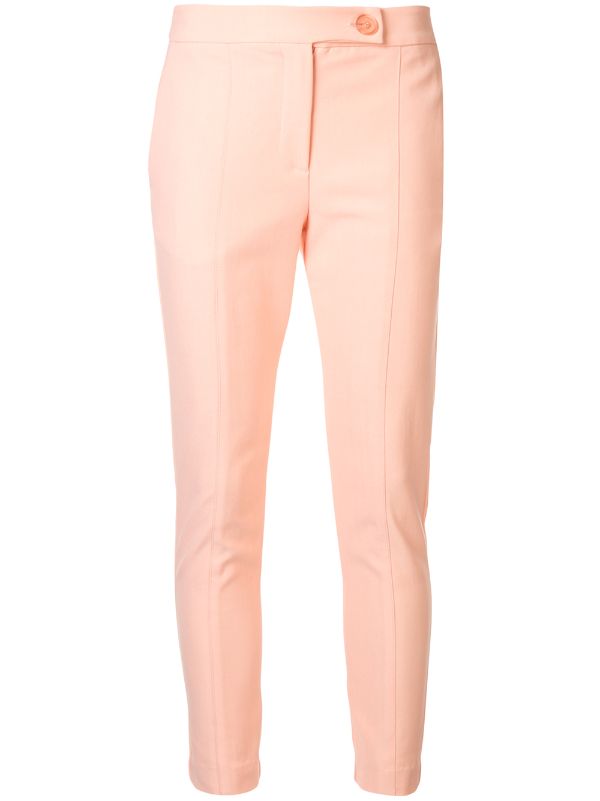 peach cropped trousers