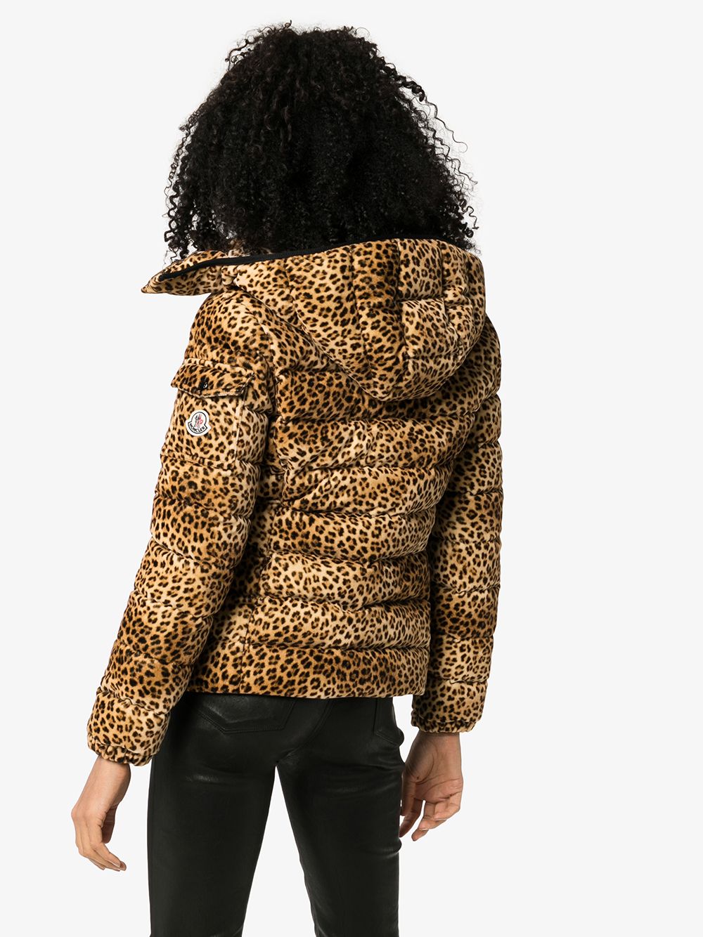 moncler leopard print coat