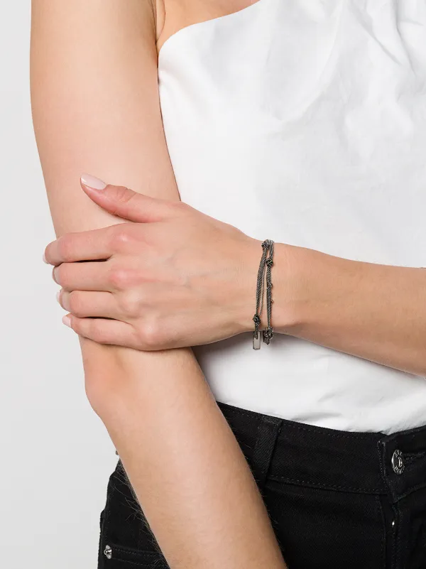 Saint Laurent multi-chain Knot Bracelet | Metallic | FARFETCH