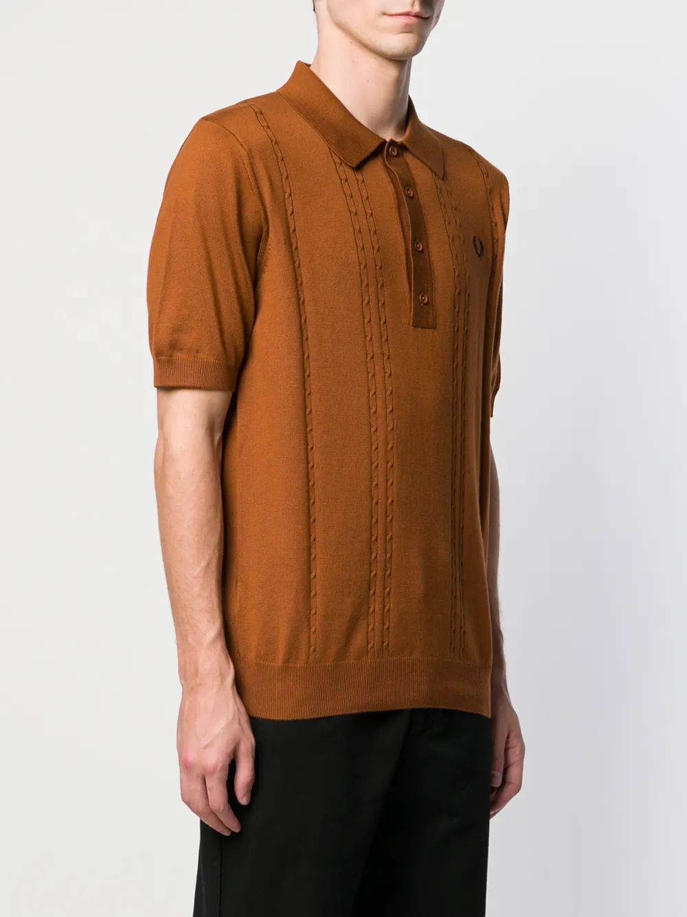 fred perry cable knit polo