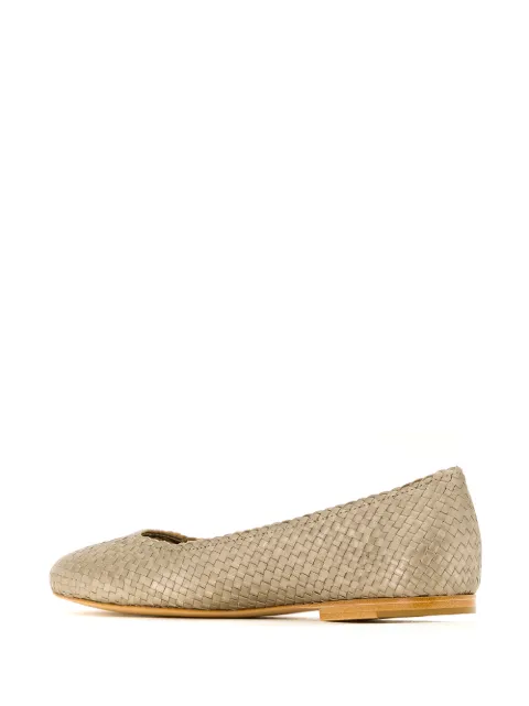 woven leather ballerinas
