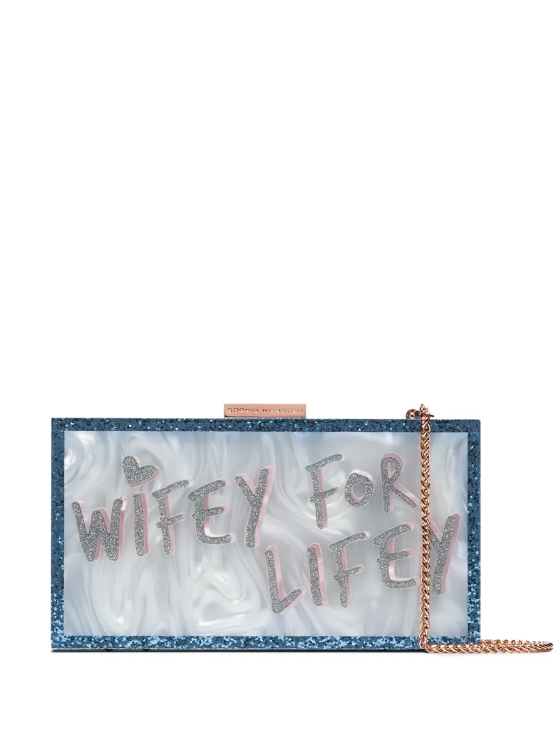 Sophia Webster Clutch SOPHIA WEBSTER WIFEY FOR LIFEY CLUTCH BAG - BLUE