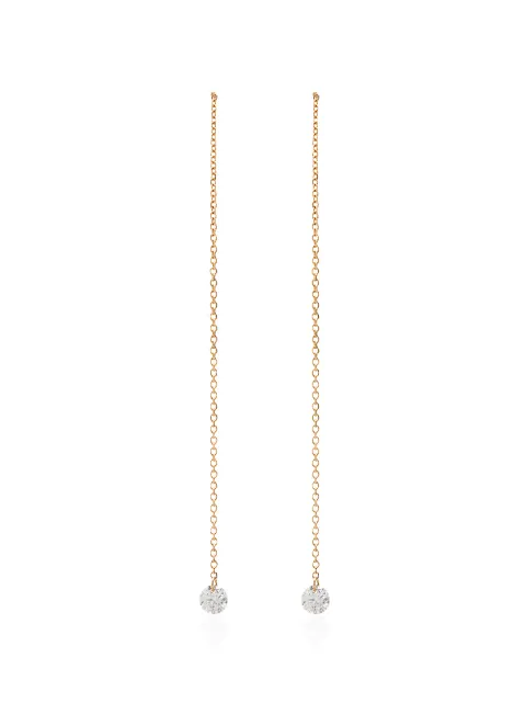 Persée 18kt yellow gold and diamond drop thread earrings