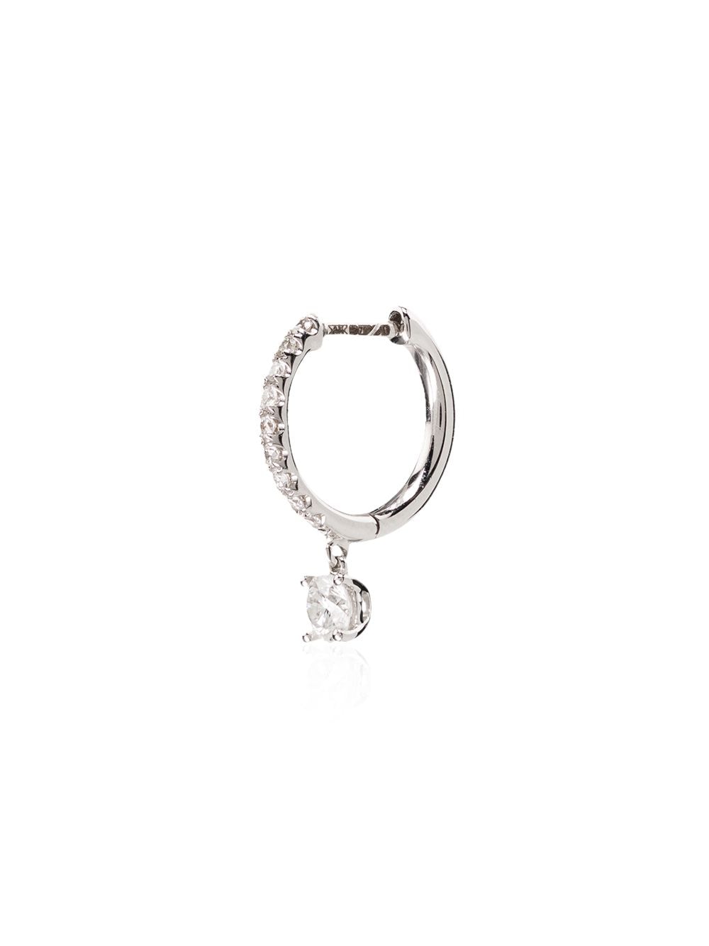 18kt white gold diamond hoop earring