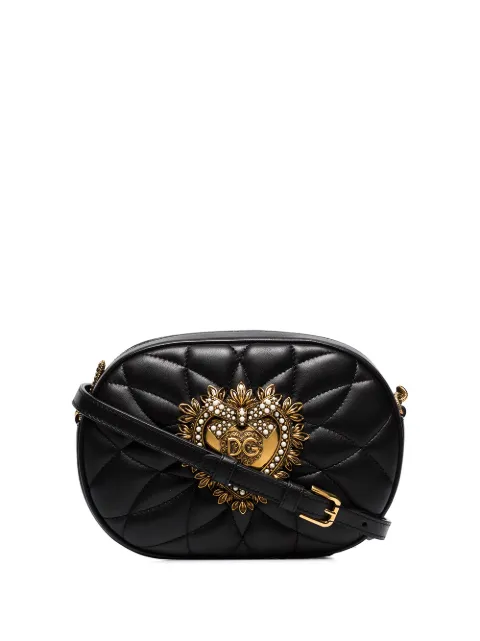 DOLCE & GABBANA DOLCE & GABBANA LOVE HEART LOGO CROSS BODY BAG - BLACK