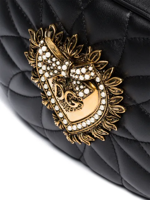DOLCE & GABBANA DOLCE & GABBANA LOVE HEART LOGO CROSS BODY BAG - BLACK