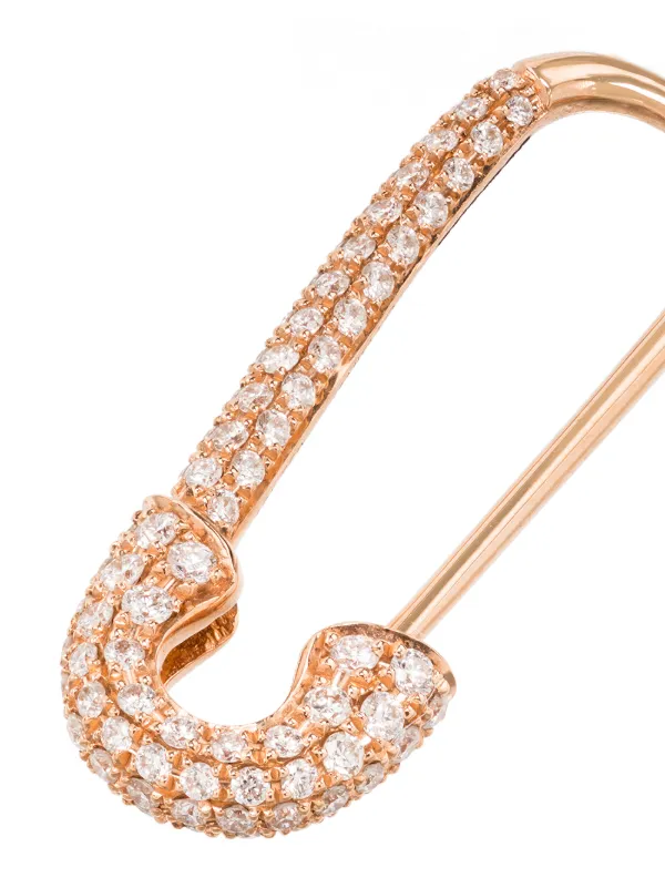 Anita Ko Safety Pin 18kt Rose Gold Earring - Pink