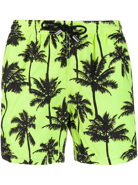 Mc2 Saint Barth Palm Tree Swim Shorts - Yellow In Yellow