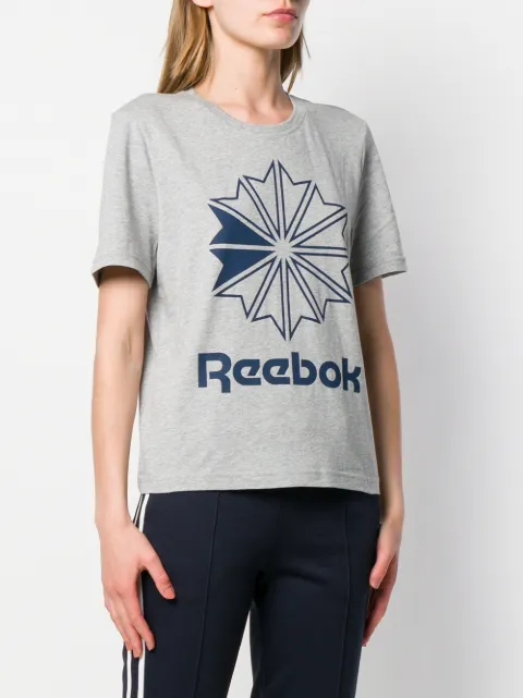 REEBOK REEBOK LOGO PRINT T-SHIRT - GREY