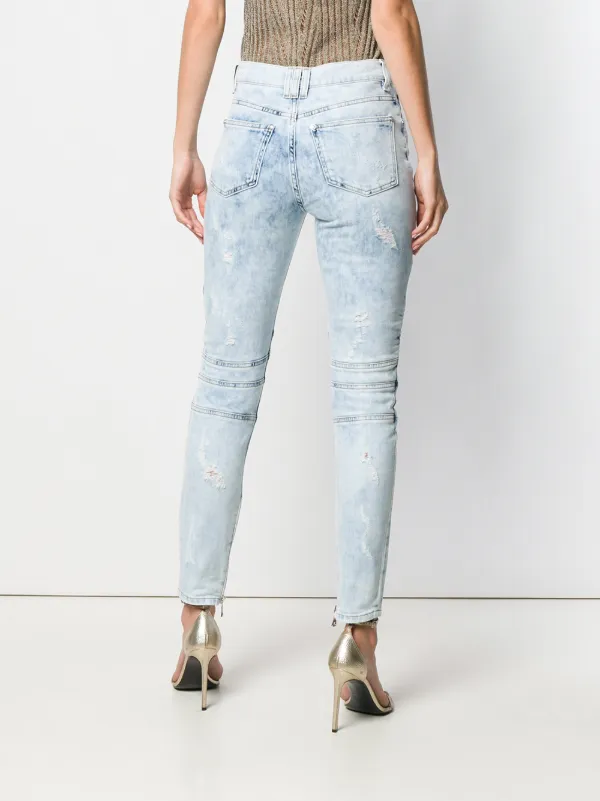 balmain acid wash jeans