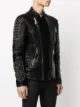 Philipp Plein zipped studded biker jacket