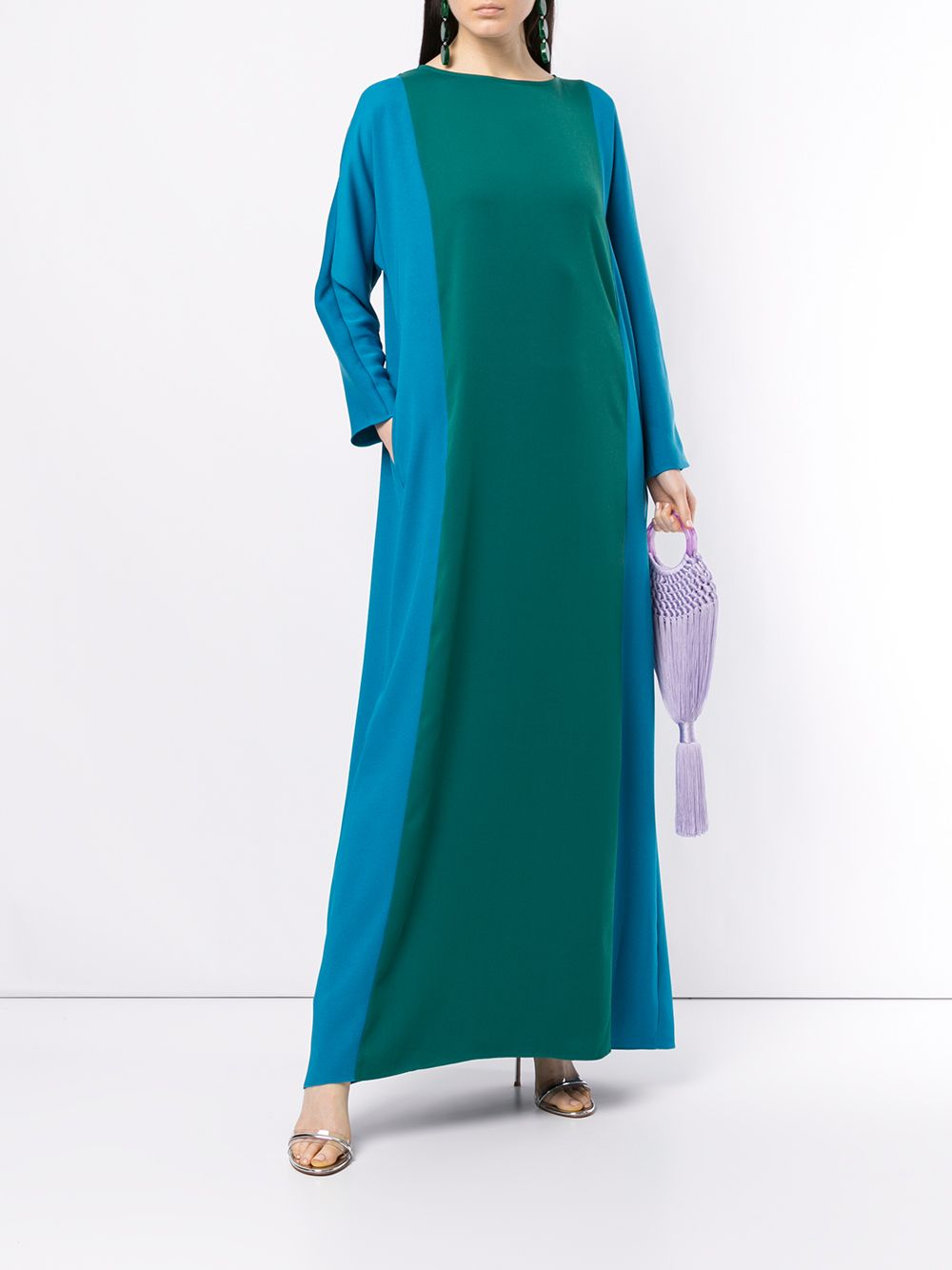фото Layeur платье макси оверсайз в стиле колор-блок