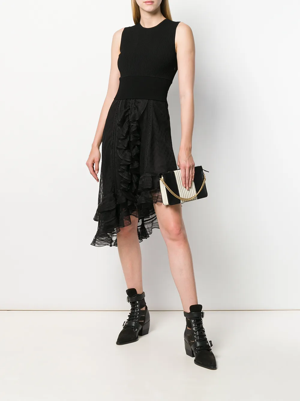  Alexander Mcqueen Drapiertes Strickkleid   Schwarz 