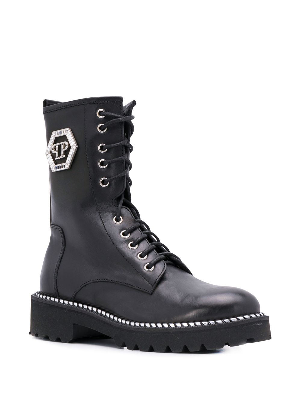 Philipp Plein Logo Plaque Military Boots - Farfetch