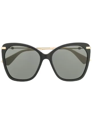 Gucci Eyewear Oversized butterfly frame Sunglasses Black FARFETCH AE