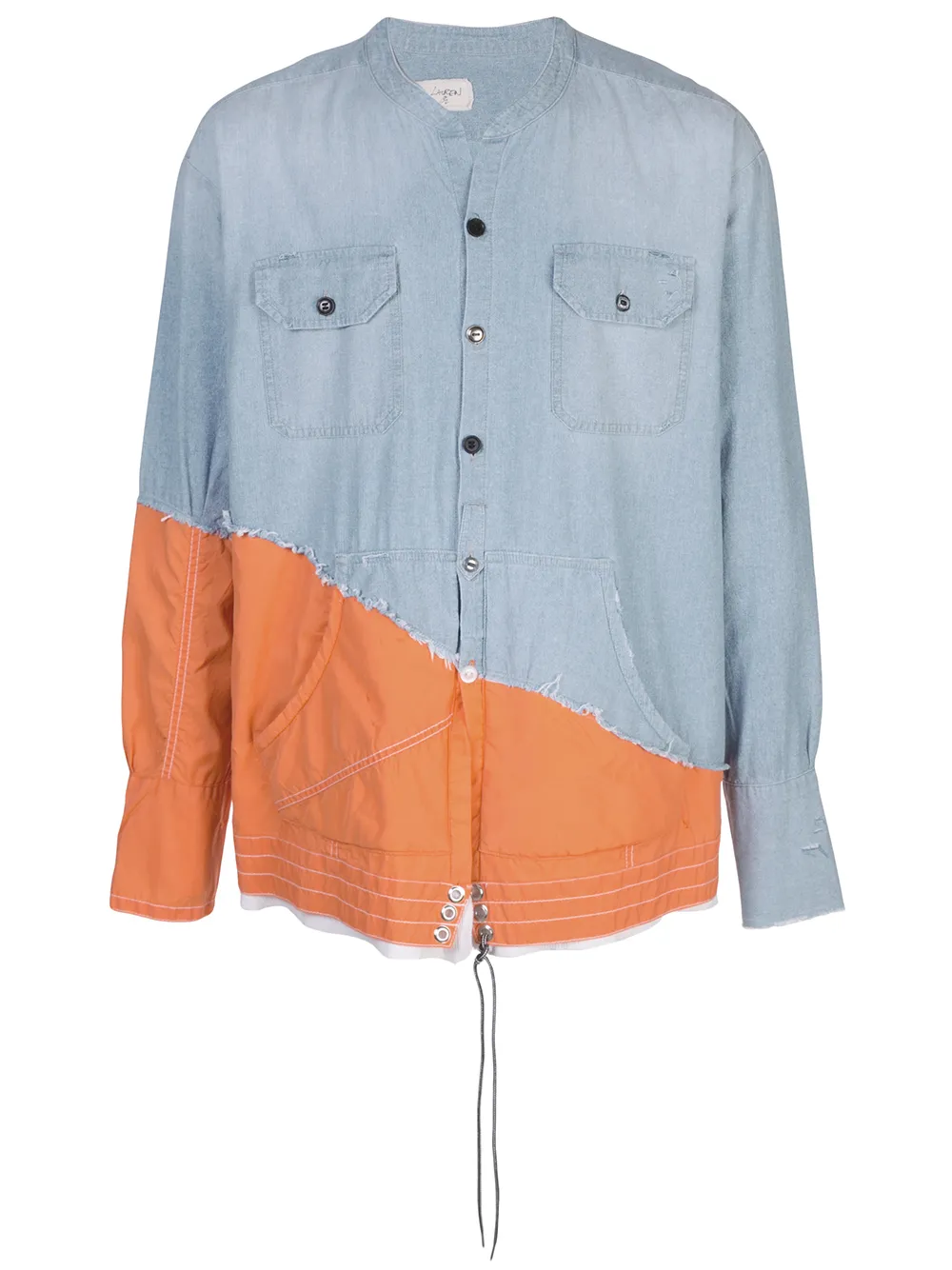 Greg Lauren T-shirts GREG LAUREN PATCHWORK SHIRT - BLUE