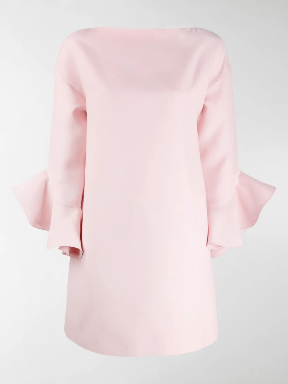 Valentino Ruffled-sleeve Wool And Silk-blend Mini Dress In Pink