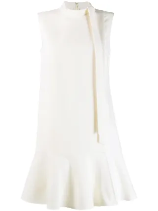 tie neck shift dress