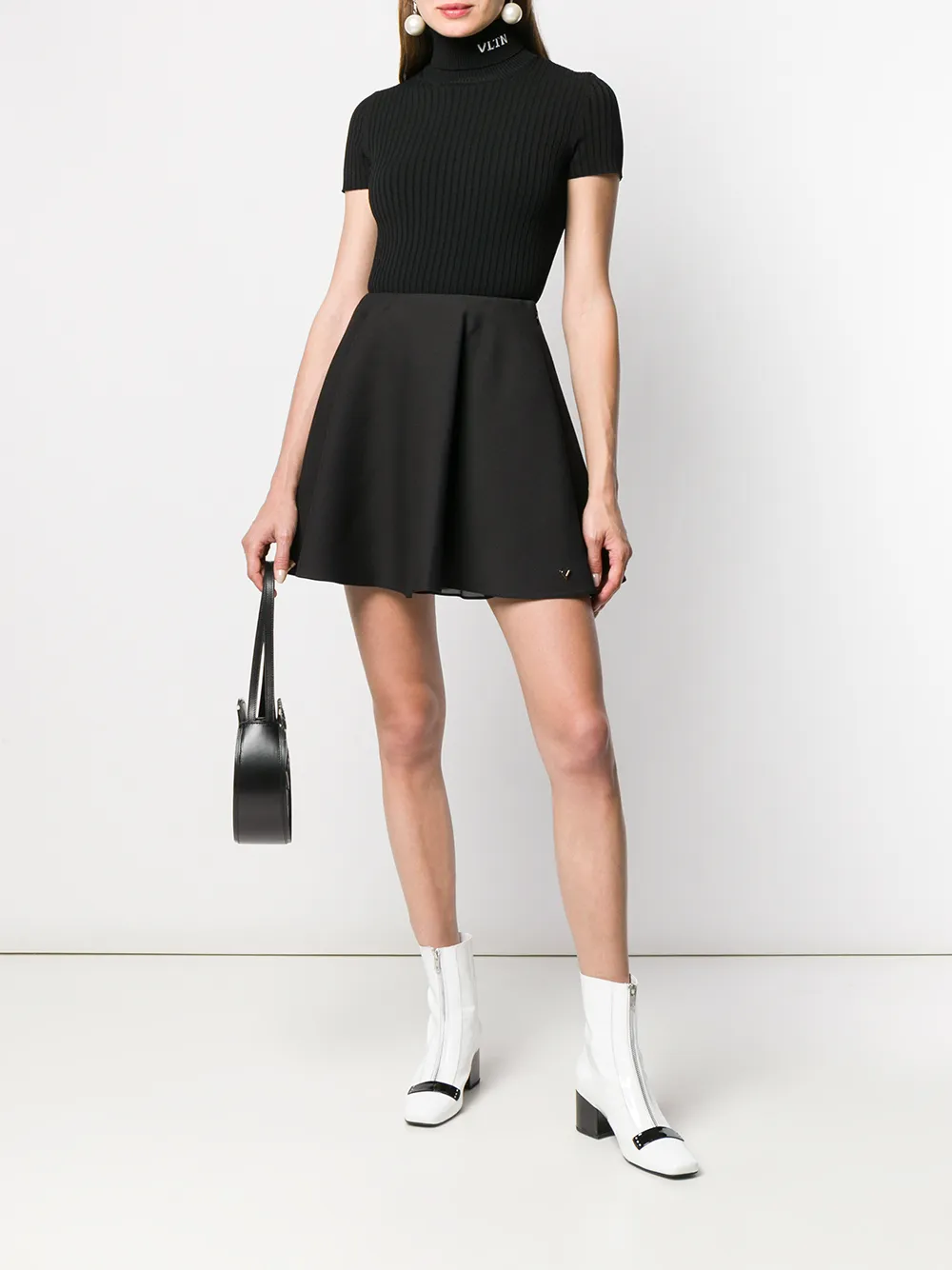 Valentino Garavani Geribbelde polo top Zwart
