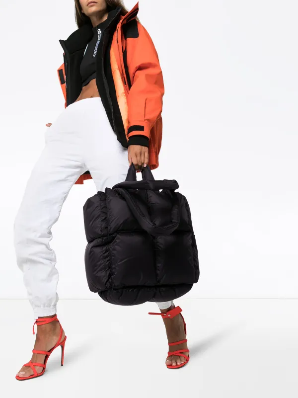 Off White small puffy checked bag Bulging Bag with Mini Sized Perfumes