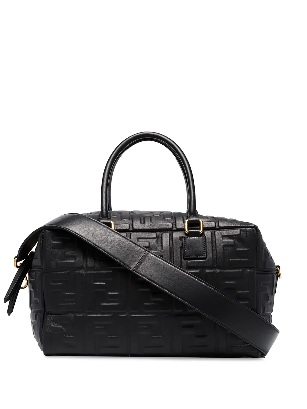 Click to view more detailed imagery on our partner's website Fendi Boston Logo-embossed Tote - Black