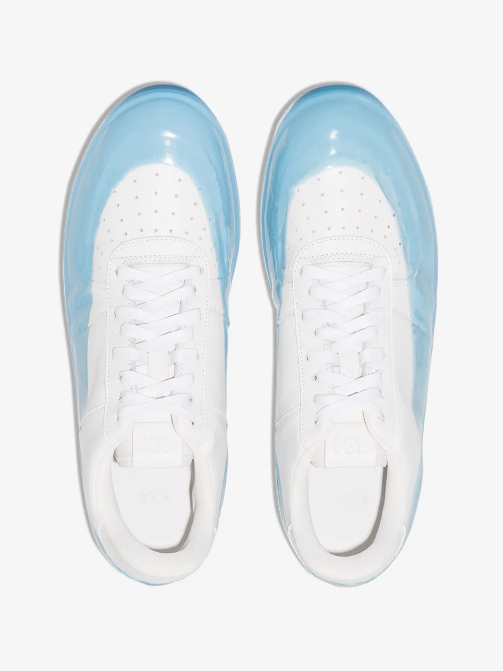 424 424 WHITE AND BLUE DIPPED LOW TOP SNEAKERS,424CAW19011014020483