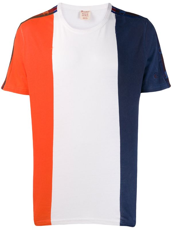 white and orange champion shirt