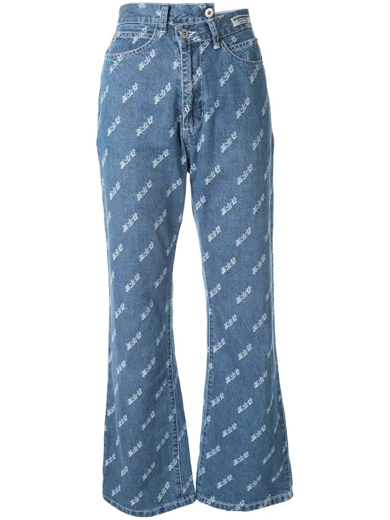 Ground Zero distressed print bootcut jeans