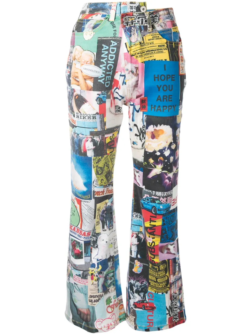 Ground Zero printed bootcut jeans