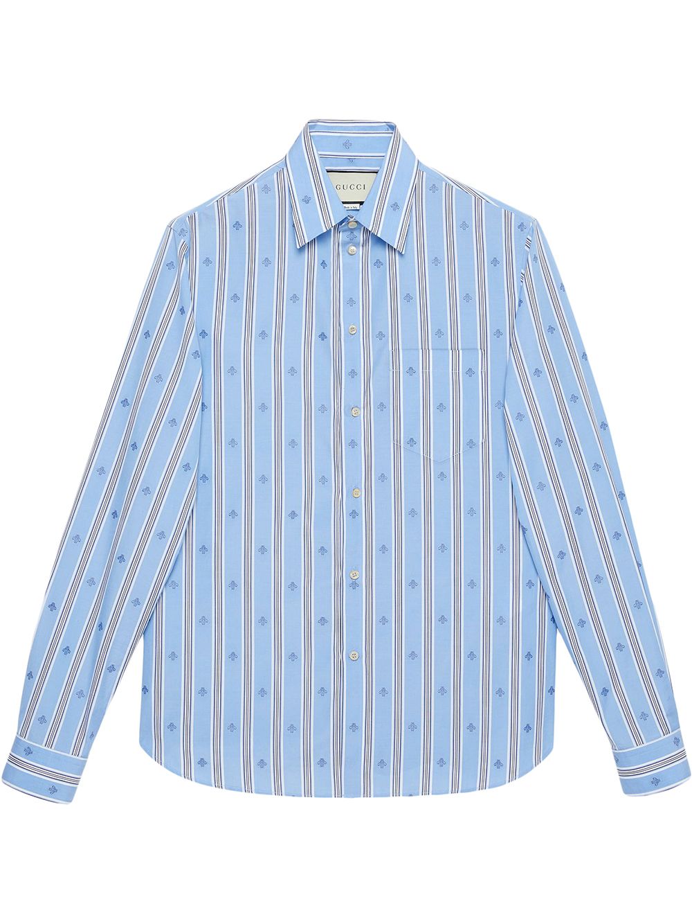 фото Gucci рубашка из ткани филькупе в полоску