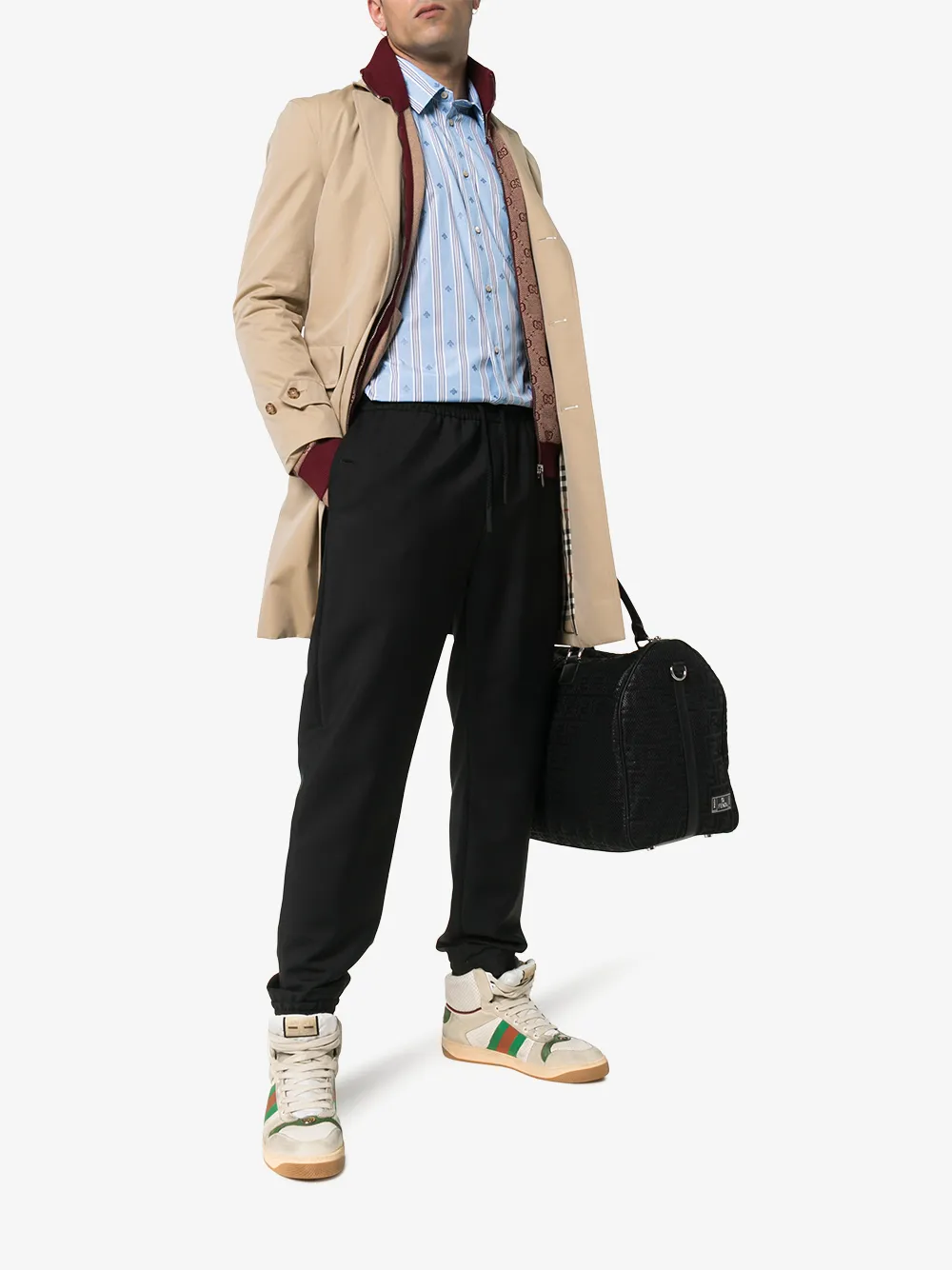 GUCCI GUCCI BEE STRIPE FIL COUPÉ COTTON SHIRT,568356ZABOB14020966
