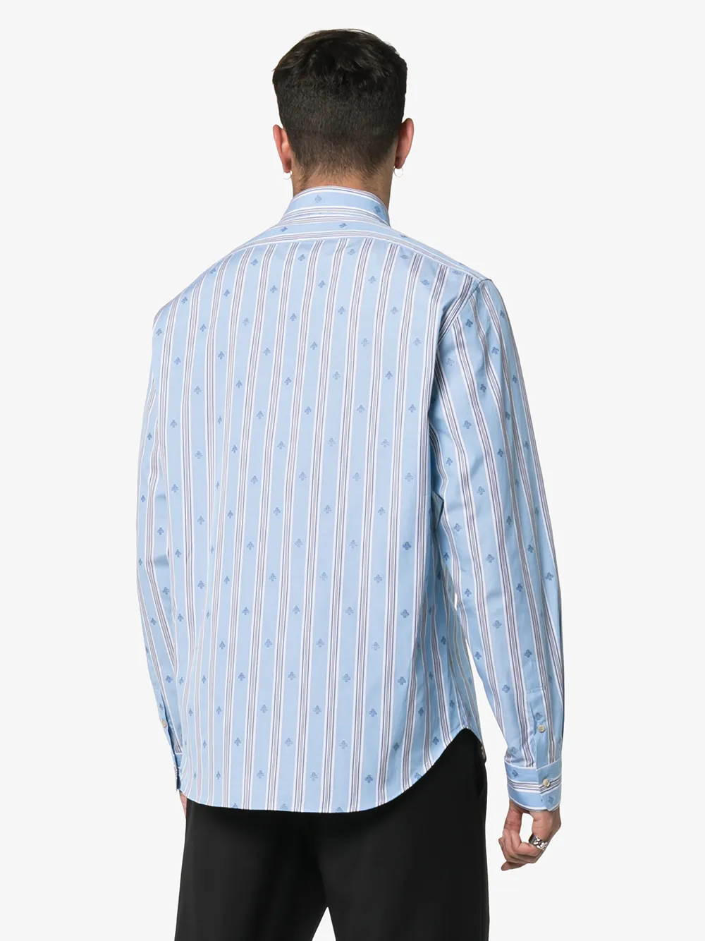 GUCCI GUCCI BEE STRIPE FIL COUPÉ COTTON SHIRT,568356ZABOB14020966