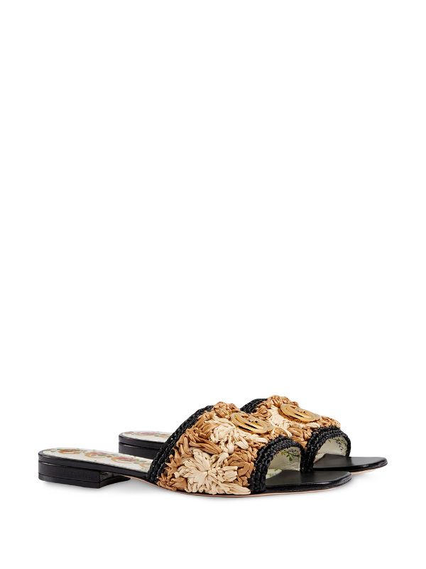 gucci raffia slides