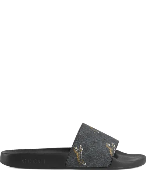 black gucci flip flops