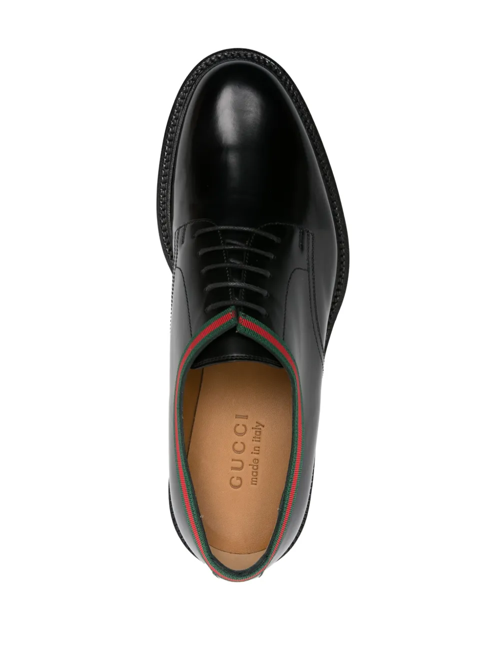 Web-trim leather Derby shoes