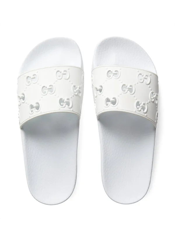 white gucci slides cheap