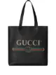 Image 1 of Gucci logo-print leather tote bag