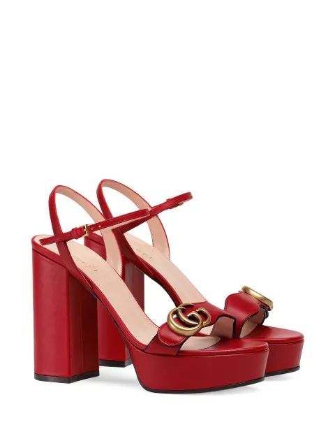 red gucci platform sandals