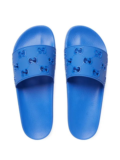 blue gucci slides