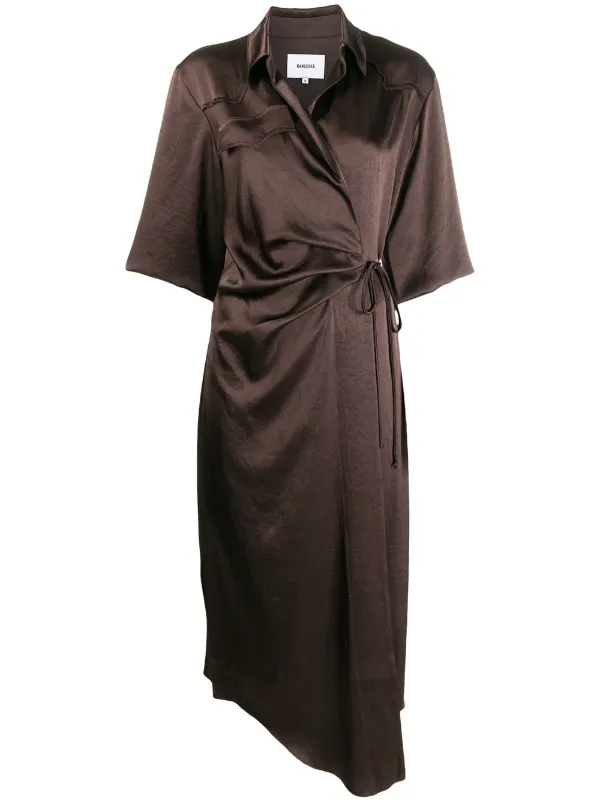 nanushka wrap dress