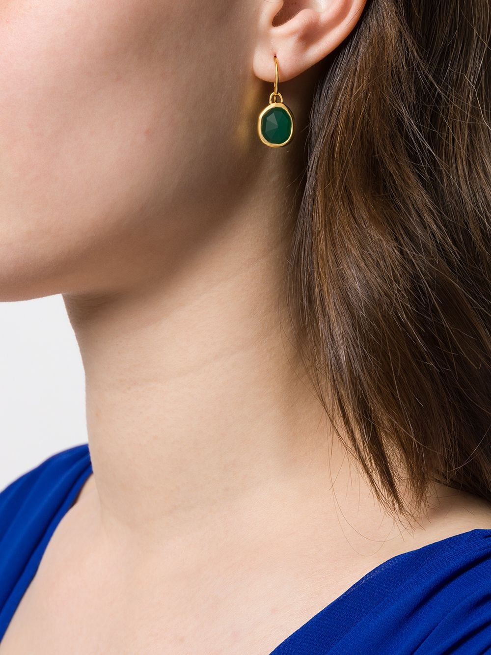 Image 2 of Monica Vinader Siren Wire Green Onyx earrings