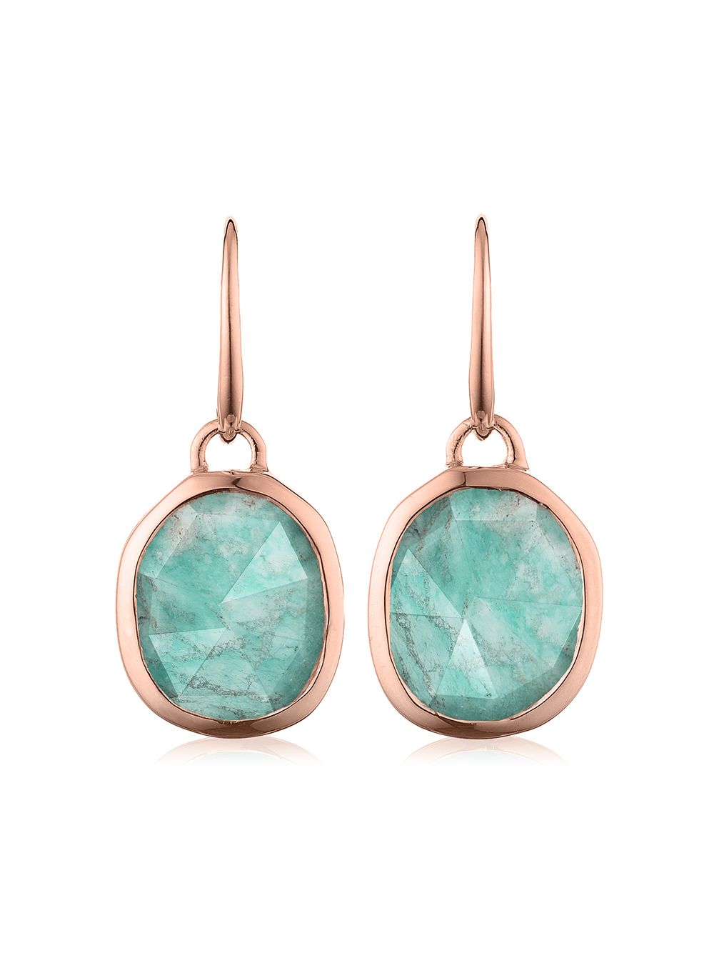 Shop Monica Vinader Siren Wire Amazonite Earrings In Gold